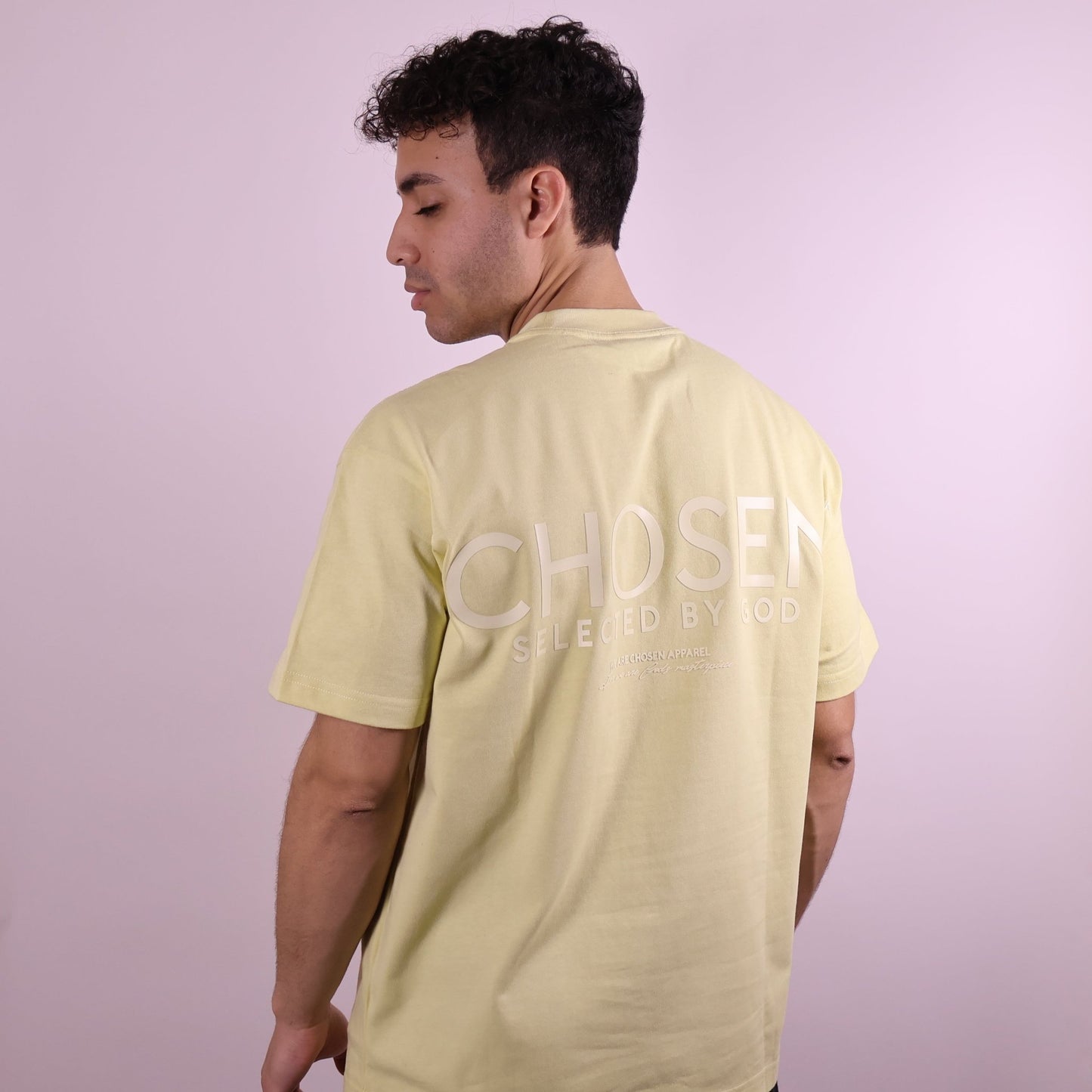 #Close - up of 'We Are His Masterpiece' script on a forest green hoodie from We Are Chosen Apparel, inspired by Ephesians 2:10# - #wearechosenapparel# - #20% off all We Are Chosen Apparel hoodie
