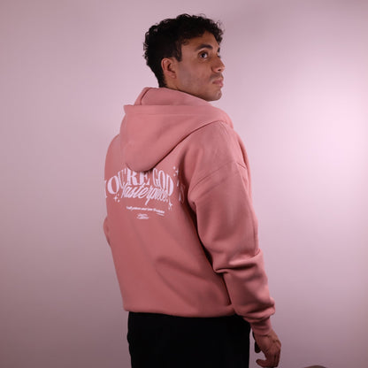 Close - up of 'We Are His Masterpiece' script on a forest green hoodie from We Are Chosen Apparel, inspired by Ephesians 2:10 - wearechosenapparel - 20% off all We Are Chosen Apparel hoodie