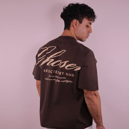 Close-up of 'We Are His Masterpiece' script on a forest green hoodie from We Are Chosen Apparel, inspired by Ephesians 2:10 - wearechosenapparel- 20% off all We Are Chosen Apparel hoodie