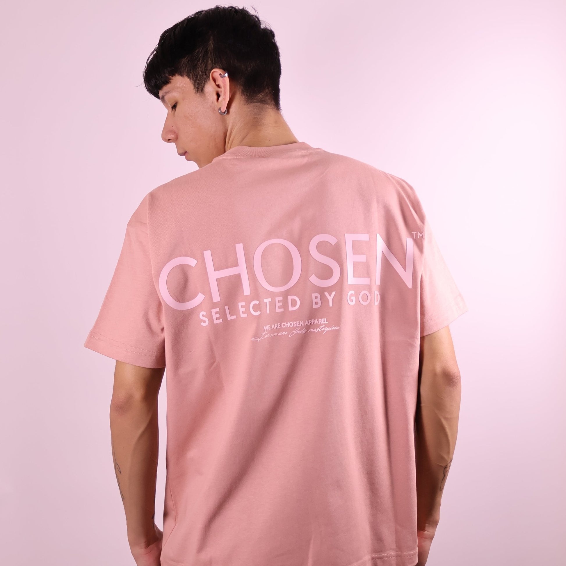 #Close - up of 'We Are His Masterpiece' script on a forest green hoodie from We Are Chosen Apparel, inspired by Ephesians 2:10# - #wearechosenapparel# - #20% off all We Are Chosen Apparel hoodie