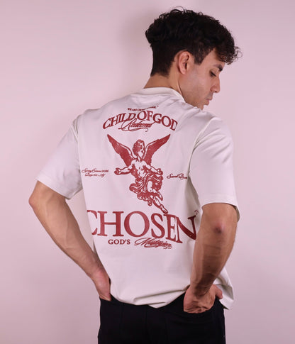 Close-up of 'We Are His Masterpiece' script on a forest green hoodie from We Are Chosen Apparel, inspired by Ephesians 2:10 - wearechosenapparel- 20% off all We Are Chosen Apparel hoodie