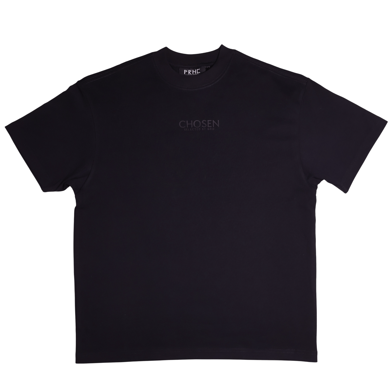 Front view of black Ephesians 2:10 T-shirt from We Are Chosen Apparel