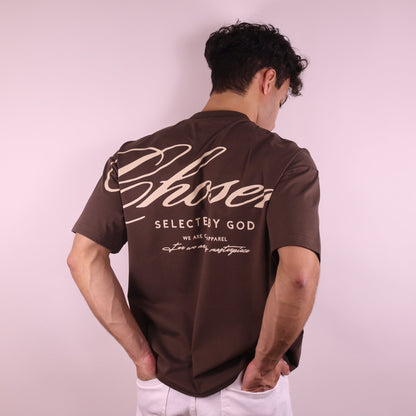 Close-up of 'We Are His Masterpiece' script on a forest green hoodie from We Are Chosen Apparel, inspired by Ephesians 2:10 - wearechosenapparel- 20% off all We Are Chosen Apparel hoodie