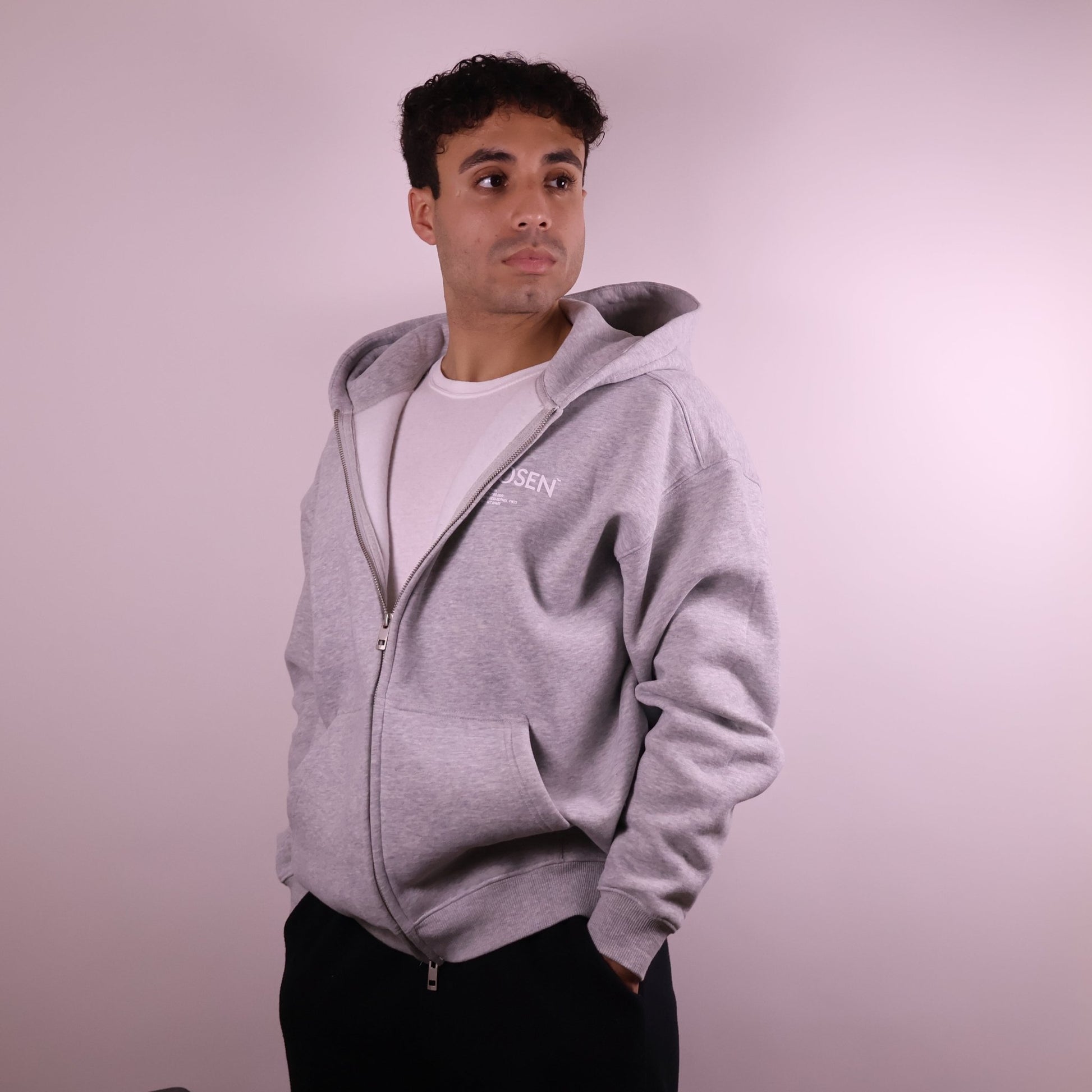 Close - up of 'We Are His Masterpiece' script on a forest green hoodie from We Are Chosen Apparel, inspired by Ephesians 2:10 - wearechosenapparel - 20% off all We Are Chosen Apparel hoodie