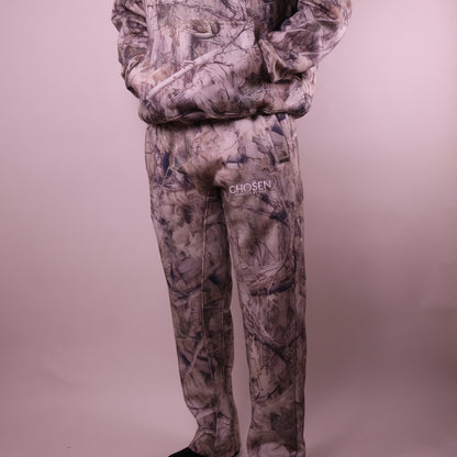 Camouflage outfit with Chosen branding on a plain background